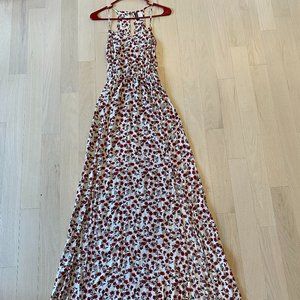 High-Slit Floral Summer Maxi Dress Size 4